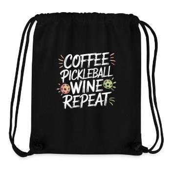 Coffee Pickleball Wine Repeat | Fun Lifestyle - Stanley/Stella recycelter Gym Bag - Schwarz - Vorne
