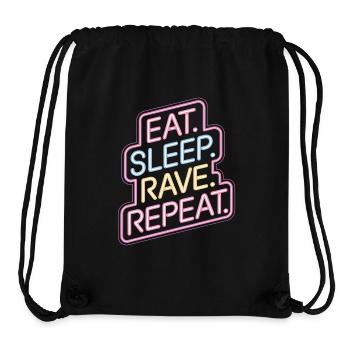 Eat Sleep Rave Repeat - Neon Sign Design - Stanley/Stella recycelter Gym Bag - Schwarz - Vorne