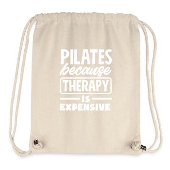 Pilates parce que la thérapie coûte cher - Sac à cordon recyclé Stanley/Stella - blanc naturel - Devant