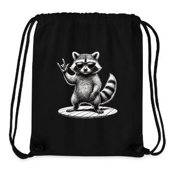 Rock Raccoon – Cool and Wild - Stanley/Stella Recycled Gym Bag - black - Front
