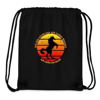 cheval étalon cavalier disant drôle de chevaux cadeau - Sac à cordon recyclé Stanley/Stella - noir - Devant