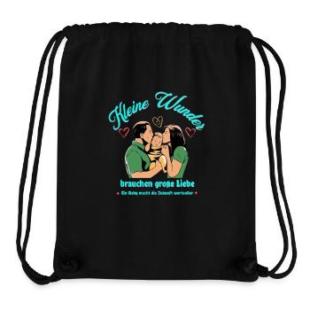 Baby Schwanger Kind Familie Mama Papa Geschenk - Stanley/Stella recycelter Gym Bag - Schwarz - Vorne