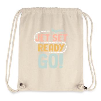 Jet Set Ready Go Flugzeug Urlaubsmodus - Stanley/Stella recycelter Gym Bag - Naturweiß - Vorne