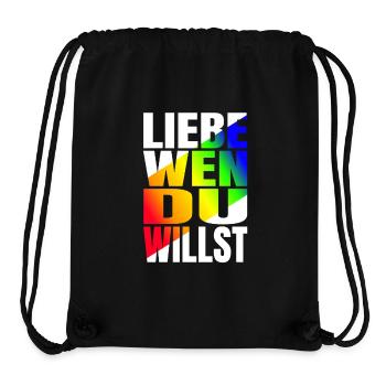 Liebe wen du willst LGBTQ+ PrideRegenbogen - Stanley/Stella recycelter Gym Bag - Schwarz - Vorne