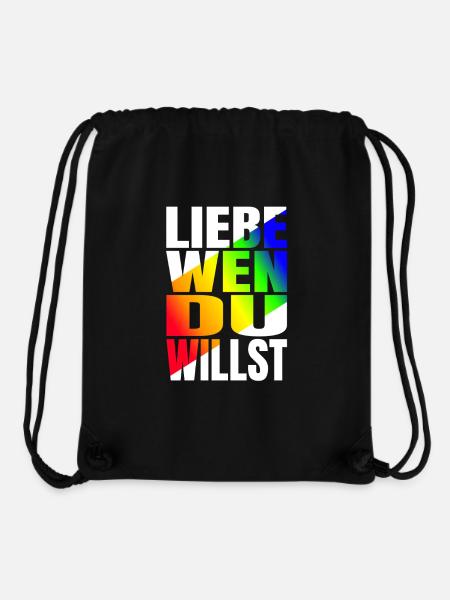 Liebe wen du willst LGBTQ+ PrideRegenbogen - Stanley/Stella recycelter Gym Bag - Schwarz