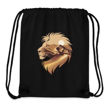 Lion silhouette in the desert with sunrise - Stanley/Stella Recycled Gym Bag - black - Front