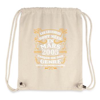 Jahrgang März 2005 Retro Jubiläumsgeschenk - Stanley/Stella recycelter Gym Bag - Naturweiß - Vorne