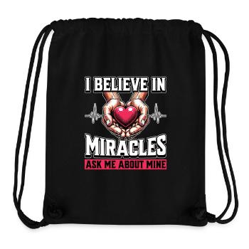 Chirurgie de transplantation Je crois aux miracles Médical - Sac à cordon recyclé Stanley/Stella - noir - Devant