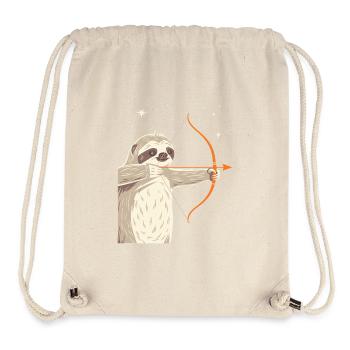 Sagittarius Zodiac Sloth with Bow and Arrow - Stanley/Stella Recycled Gym Bag - natural - Front