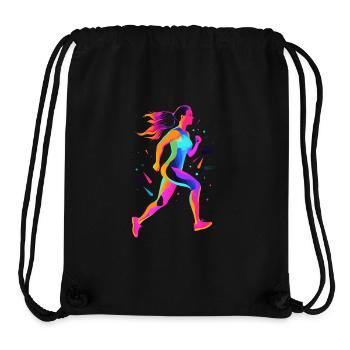 Coureuse Fille Retrowave - Sac à cordon recyclé Stanley/Stella - noir - Devant