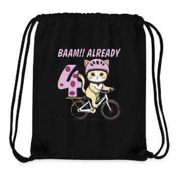 VÉLO CHAT BAAM !! DÉJÀ QUATRE - Sac à cordon recyclé Stanley/Stella - noir - Devant