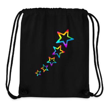 Star Colorful Stars Rainbow Gradient - Stanley/Stella Recycled Gym Bag - black - Front