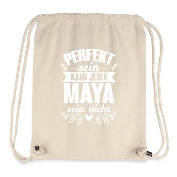 Maya - Perfekt Sein Kann Jeder Maya Sein Nicht - Stanley/Stella recycelter Gym Bag - Naturweiß - Vorne