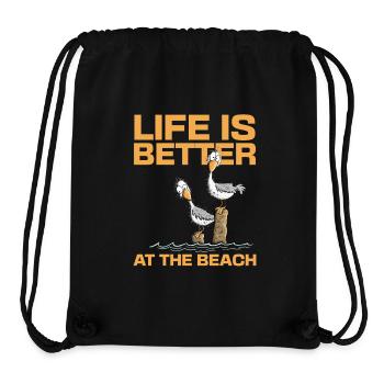 Möwen Urlaub Life Is better At The Beach Strand - Stanley/Stella recycelter Gym Bag - Schwarz - Vorne