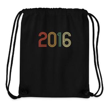 2016 Vintage Anniversaire Cadeau Rétro - Sac à cordon recyclé Stanley/Stella - noir - Devant