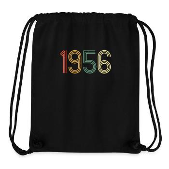 1956 Vintage Cadeau d’Anniversaire Rétro - Sac à cordon recyclé Stanley/Stella - noir - Devant