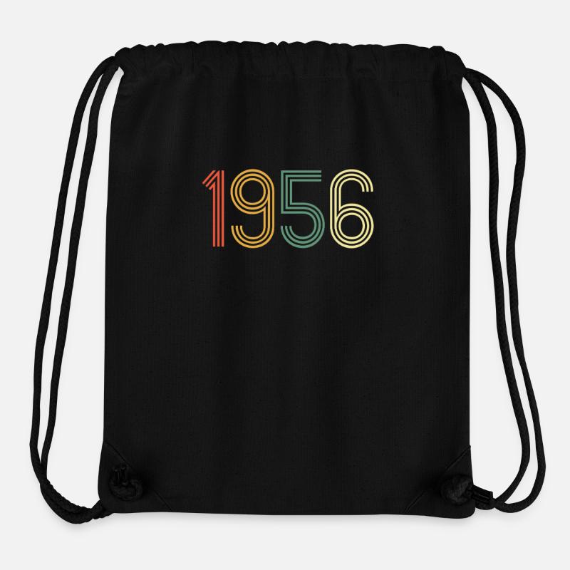 1956 Vintage Cadeau d’Anniversaire Rétro - Sac à cordon recyclé Stanley/Stella - noir