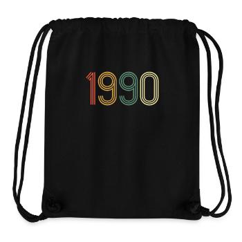 1990 Jahrgang Geburtstag Geschenk Retro - Stanley/Stella recycelter Gym Bag - Schwarz - Vorne