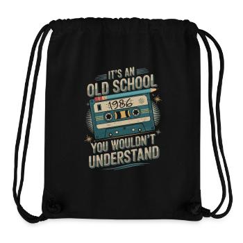 Real Old School Vibes – 1986 - Stanley/Stella Recycled Gym Bag - black - Front