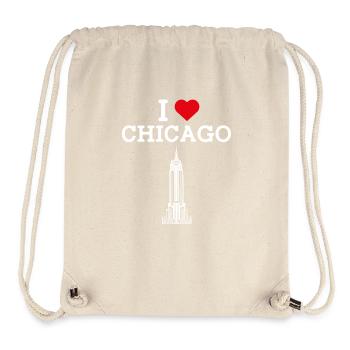I love Chicago Illinois Cool Heart Flag Empire Wortspiel - Stanley/Stella recycelter Gym Bag - Naturweiß - Vorne
