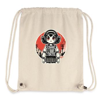 Japanisches Cartoon-Mädchen direkt aus Tokio - Stanley/Stella recycelter Gym Bag - Naturweiß - Vorne