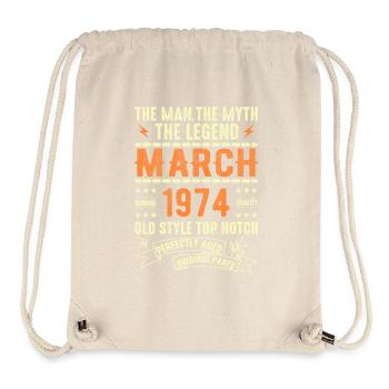 Mars 1974 Cadeau d’anniversaire Vintage Mars 1974 - Sac à cordon recyclé Stanley/Stella - blanc naturel - Devant
