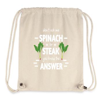Spinatzeit oder Steak ironisch aufbereitet lustig - Stanley/Stella recycelter Gym Bag - Naturweiß - Vorne
