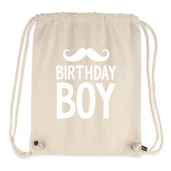 Birthday Boy – Anniversaire avec une moustache - Sac à cordon recyclé Stanley/Stella - blanc naturel - Devant
