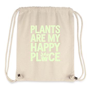 Plants are my place of happiness vegan vegetarian - Stanley/Stella Recycled Gym Bag - natural - Front