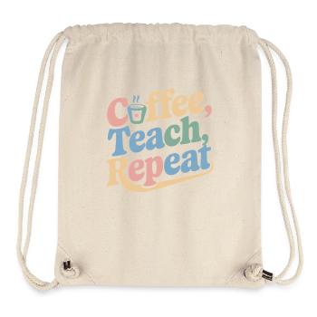 Coffee, Teaching, Repeating: Teacher Inspiration - Stanley/Stella Recycled Gym Bag - natural - Front