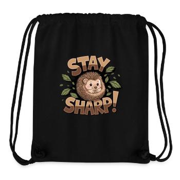 Bleib Scharf Igel Mit Blättern Umgeben Niedlich - Stanley/Stella recycelter Gym Bag - Schwarz - Vorne