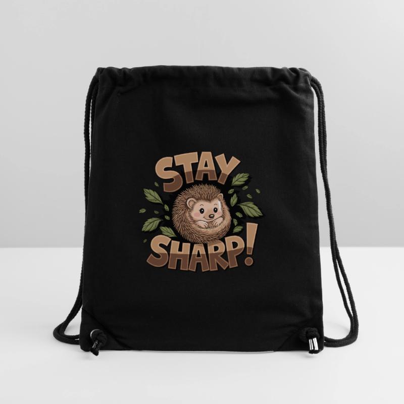 Stay sharp hedgehog with leaves surrounded cute Stanley/Stella Recycled Gym Bag