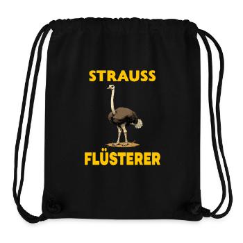 Strauss Whisperer - Découvrez le monde des autruches - Sac à cordon recyclé Stanley/Stella - noir - Devant
