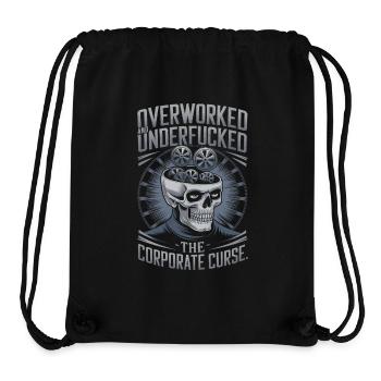 Overworked & Underpaid - Funny Corporate Skull - Stanley/Stella Recycled Gym Bag - black - Front