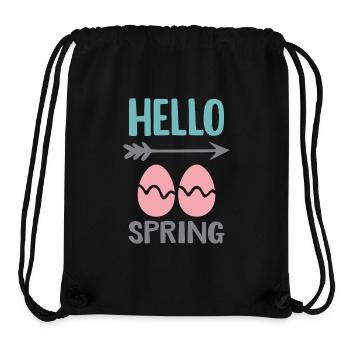 Bonjour le design printanier avec des œufs de Pâques - Sac à cordon recyclé Stanley/Stella - noir - Devant