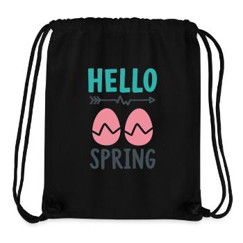 Bonjour le design printanier avec des œufs de Pâques - Sac à cordon recyclé Stanley/Stella - noir - Devant