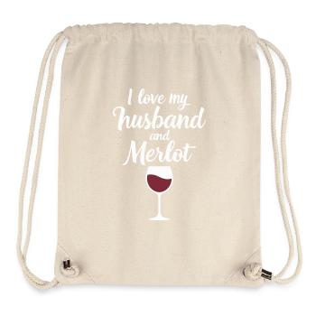 Husband Merlot Rotwein Liebhaberin - Stanley/Stella recycelter Gym Bag - Naturweiß - Vorne
