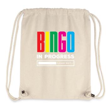 Bingo en cours Veuillez patienter Progrès - Sac à cordon recyclé Stanley/Stella - blanc naturel - Devant