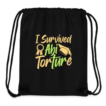 Abitur I SURVIVED ABI TORTURE Lustiges Abi - Stanley/Stella recycelter Gym Bag - Schwarz - Vorne