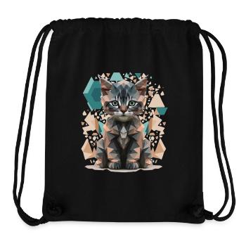 Low-Poly Katzen Kunst - Stanley/Stella recycelter Gym Bag - Schwarz - Vorne