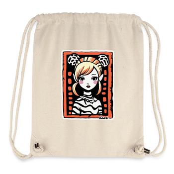 Portrait de bande dessinée stylisé – Femme astucieuse - Sac à cordon recyclé Stanley/Stella - blanc naturel - Devant