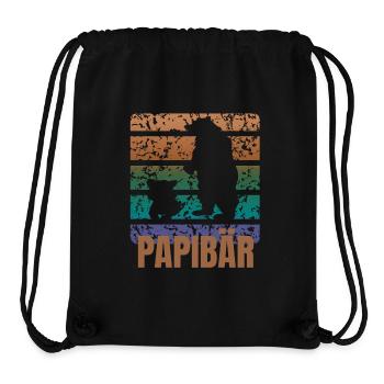 Retro Daddy Bear Son Father Child Family Vintage - Stanley/Stella Recycled Gym Bag - black - Front