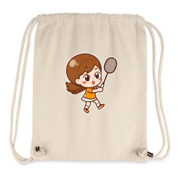Badminton Mädchen - Stanley/Stella recycelter Gym Bag - Naturweiß - Vorne