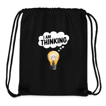 Je pense ampoule Pensée Nuage de pensée Créativité - Sac à cordon recyclé Stanley/Stella - noir - Devant
