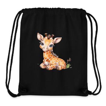 Motif mignon de bébé girafe pour les amoureux des animaux - Sac à cordon recyclé Stanley/Stella - noir - Devant