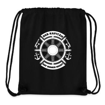 Captain Boat Ship Saying Sea Anchor Steering Wheel - Stanley/Stella Recycled Gym Bag - black - Front