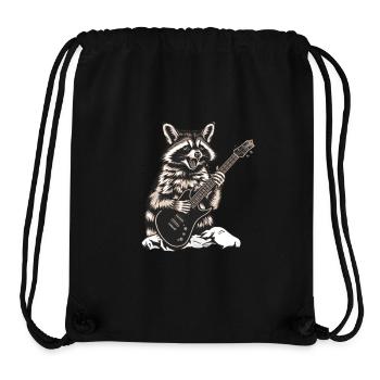 Raccoon rocking out on an electric guitar - Stanley/Stella Recycled Gym Bag - black - Front