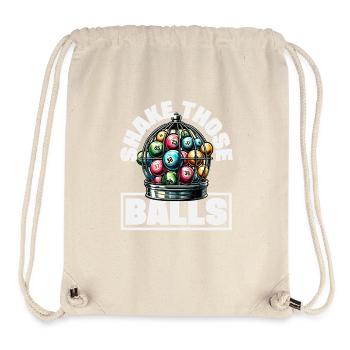 Du plaisir au bingo pour tous les fans Secouez ces boules - Sac à cordon recyclé Stanley/Stella - blanc naturel - Devant