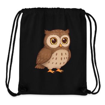 Animal Cartoon Owl - Stanley/Stella Recycled Gym Bag - black - Front