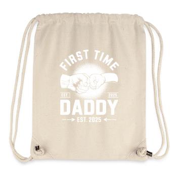 First Time Papa Est. 2025 Fists Thrust - Stanley/Stella Recycled Gym Bag - natural - Front